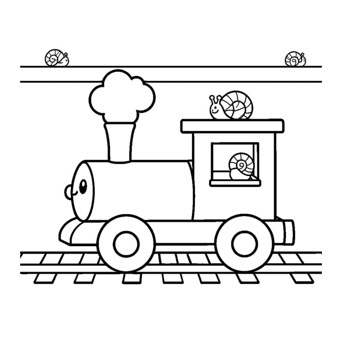 Interior page: wooden train